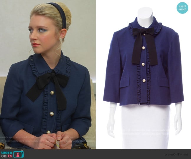 Ruffled Trim Jacket by Gucci worn by Alice (Julia Schlaepfer) on The Politician