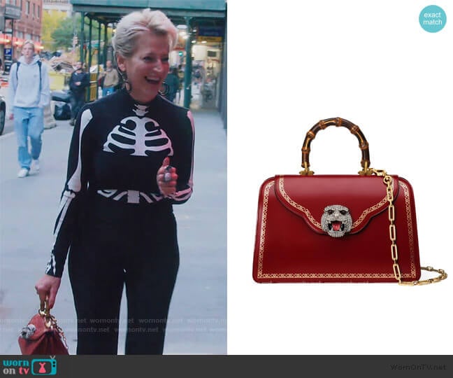 Thiara Medium Leather Top Handle Bag by Gucci worn by Dorinda Medley on The Real Housewives of New York City