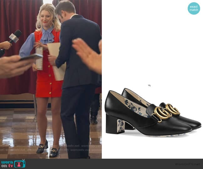 Victoire 55mm Double G Pumps by Gucci worn by Alice (Julia Schlaepfer) on The Politician