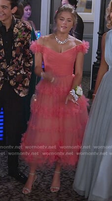 Gwenny’s pink tulle ruffle dress on Alexa & Katie