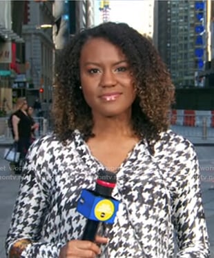 Janai’s houndstooth blouse on Good Morning America