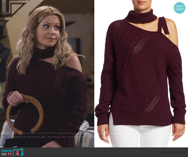 DJ’s burgundy cutout sweater on Fuller House