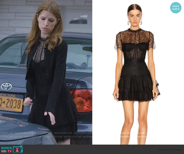 Lace Bustier Mini Ruffle Dress by Jonathan Simkhai worn by Darby (Anna Kendrick) on Love Life