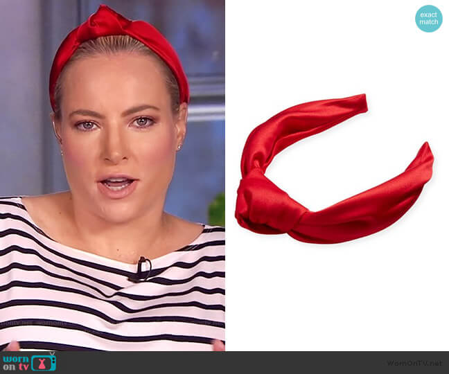 Karyn Knotted Satin Headband by Eugenia Kim worn by Meghan McCain  on The View