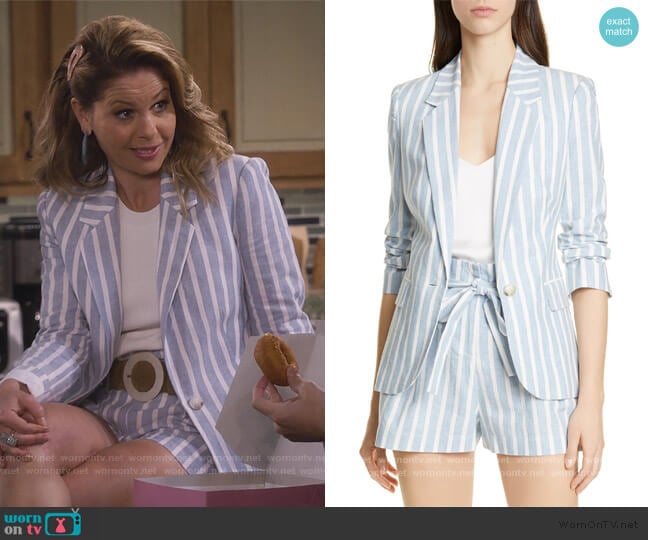 Scout Stripe Blazer and Shorts by L'Agence worn by DJ Tanner-Fuller (Candace Cameron Bure) on Fuller House