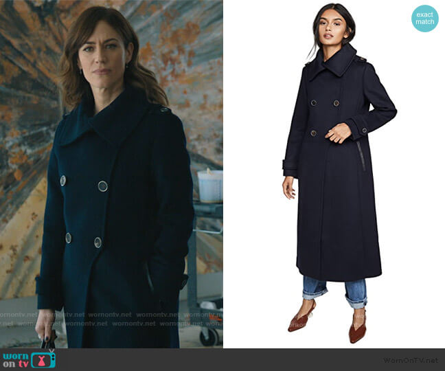 Elodie Coat by Mackage worn by Wendy Rhoades (Maggie Siff) on Billions