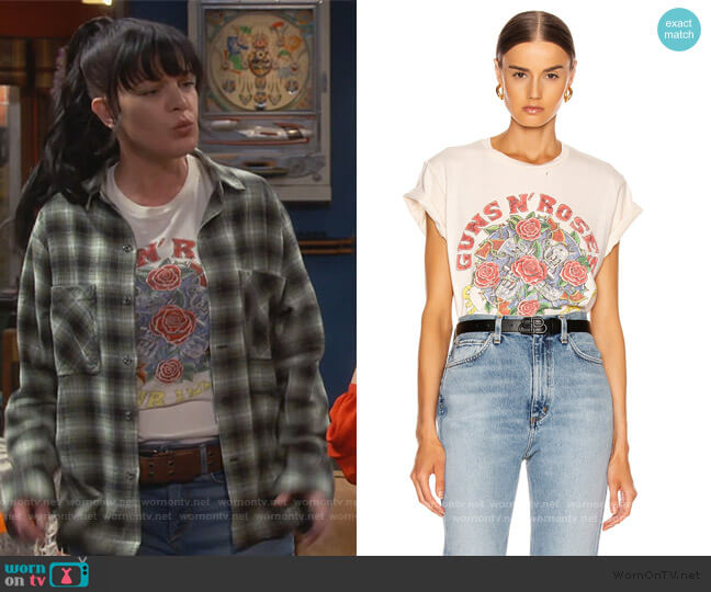 Guns N Roses Use Your Illusion Crew Tee by Madeworn worn by Jackie (Pauley Perrette) on Broke