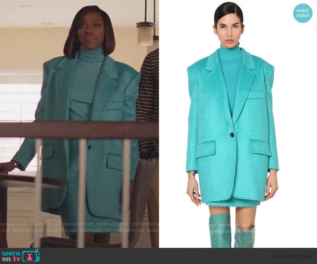 Virgin Wool Knit Turtleneck Sweater Jacket and Skirt by Max Mara worn by Molly Carter (Yvonne Orji) on Insecure