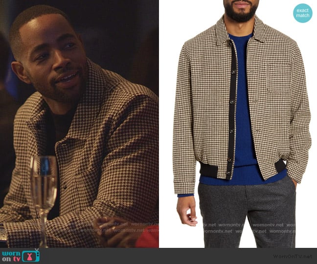 Foxham Slim Fit Wool Jacket by Oliver Spencer worn by Jay Ellis on Insecure