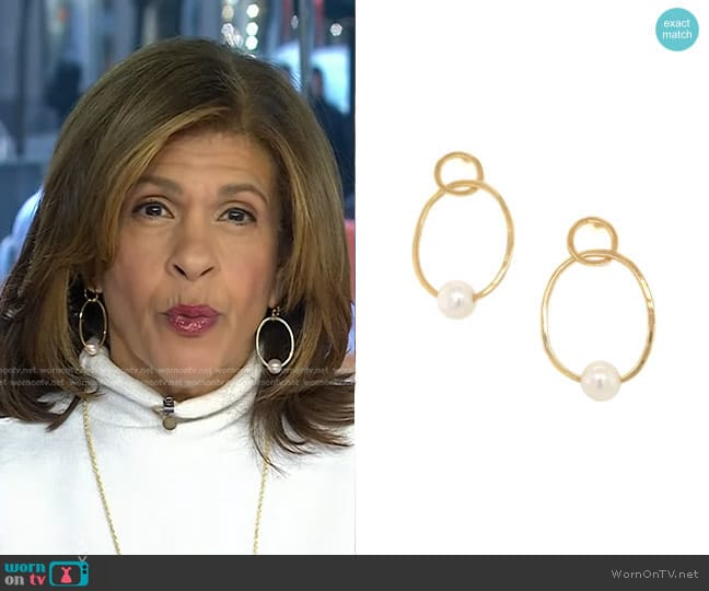 Open Pearl Earrings by Jennifer Miller worn by Hoda Kotb on Today