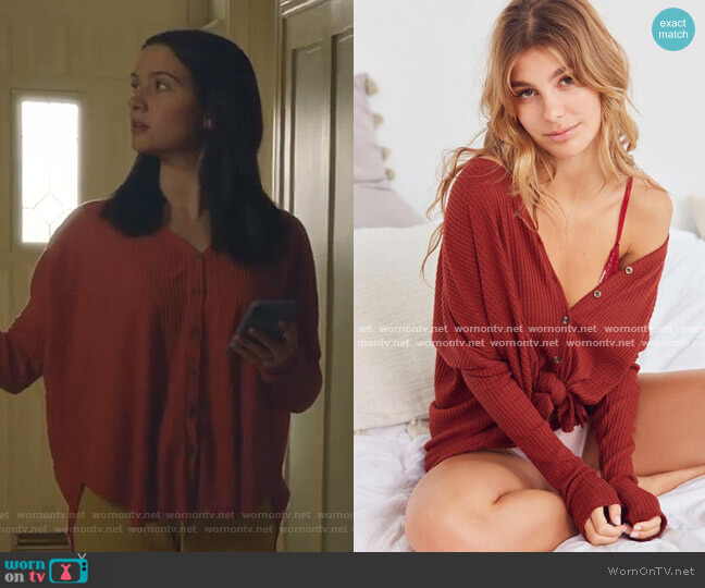 Jojo Oversized Thermal Button-Front Top by Out From Under worn by Jane Sloan (Katie Stevens) on The Bold Type
