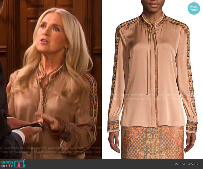 Owen Blouse by Kobi Halperin worn by Jennifer Horton (Melissa Reeves) on Days of our Lives