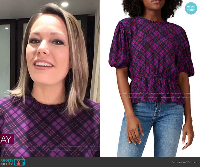 Plaid Victoria Top by Rahi worn by Dylan Dreyer  on Today
