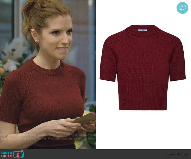 Cropped Knit Tee by Prada worn by Darby (Anna Kendrick) on Love Life