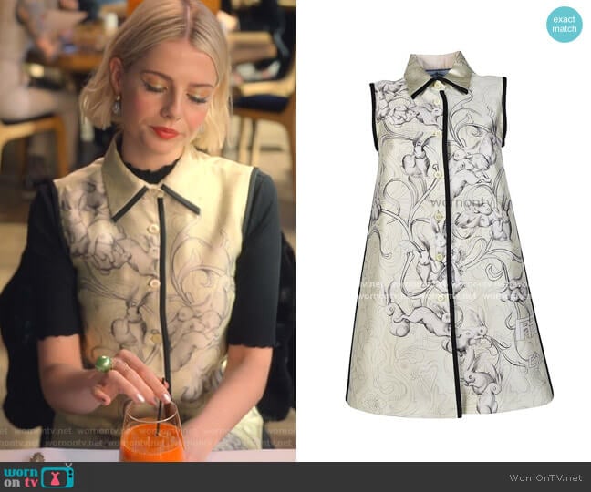 Rabbit Dress by Prada worn by Astrid (Lucy Boynton) on The Politician