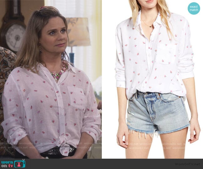 Charil Watermelon print shirt by Rails worn by Kimmy Gibbler (Andrea Barber) on Fuller House