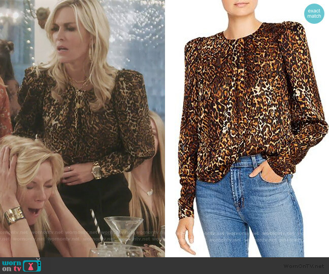 Chiara Burnout-Velvet Top by Ronny Kobo worn by Tinsley Mortimer on The Real Housewives of New York City