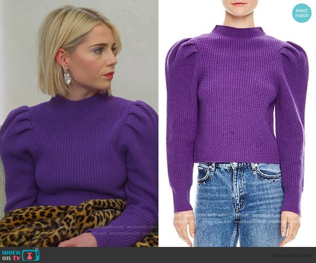 Hibou Sweater by Sandro worn by Astrid (Lucy Boynton) on The Politician