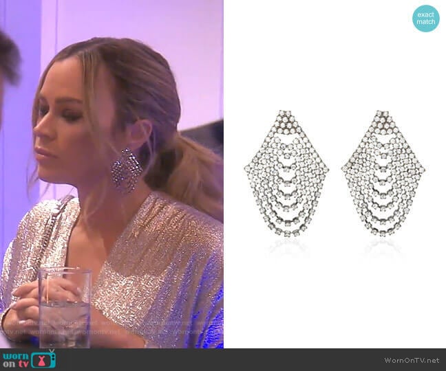 Seraphina Cascade Earrings by Jennifer Behr worn by Teddi Mellencamp Arroyave on The Real Housewives of Beverly Hills