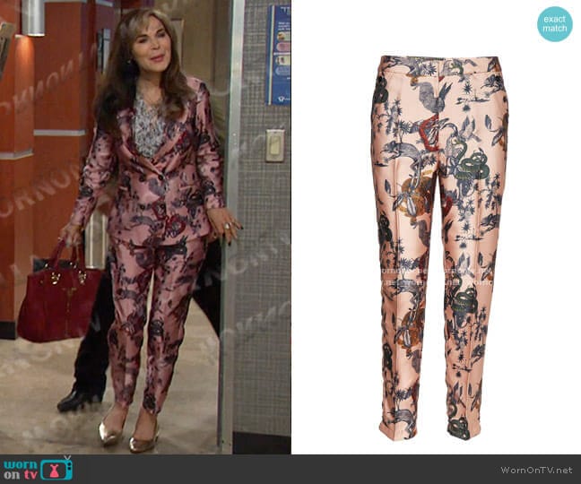 Shiny Printed Pants by Scotch & Soda worn by Kate Roberts (Lauren Koslow) on Days of our Lives