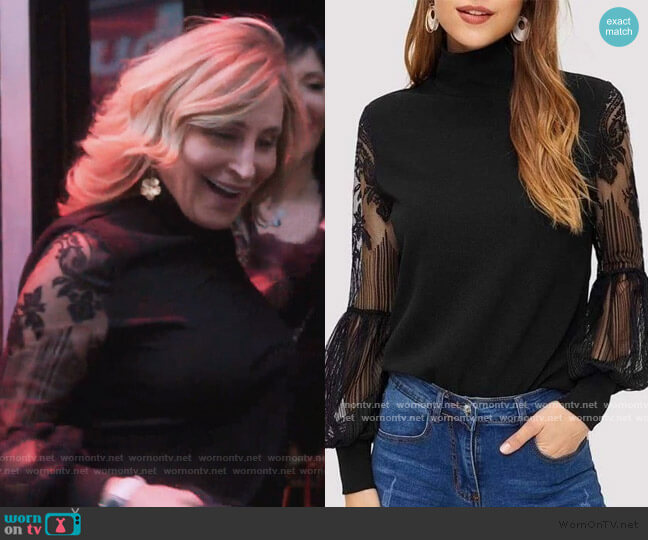 Reyna Puff Sleeve Sweater by Sonja worn by Sonja Morgan  on The Real Housewives of New York City