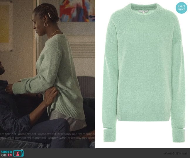 Green Alpaca Airy Sweater by Tibi worn by Issa Dee (Issa Rae) on Insecure