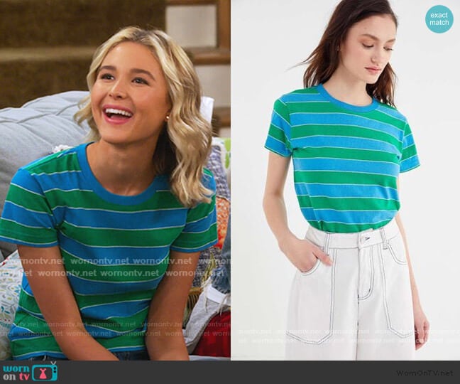 The Little Brother Striped Tee by Urban Outfitters worn by Katie Cooper (Isabel May) on Alexa & Katie