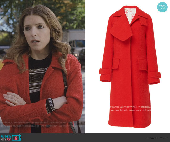 Flared Wool-Blend Pointed Collar Coat by Victoria Beckham worn by Darby (Anna Kendrick) on Love Life
