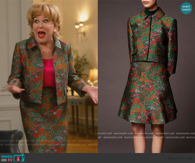Wildflower Jacquard Jacket and Skirt by Zac Posen worn by Hadassah Gold (Bette Midler) on The Politician