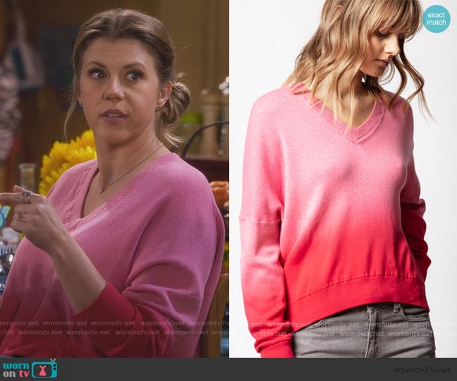 Brumy Dip Dye Sweater by Zadig and Voltaire worn by Stephanie Tanner (Jodie Sweetin) on Fuller House