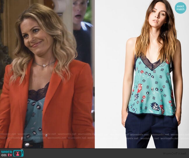 WornOnTV: DJ's paisley lace trim cami on Fuller House | Candace