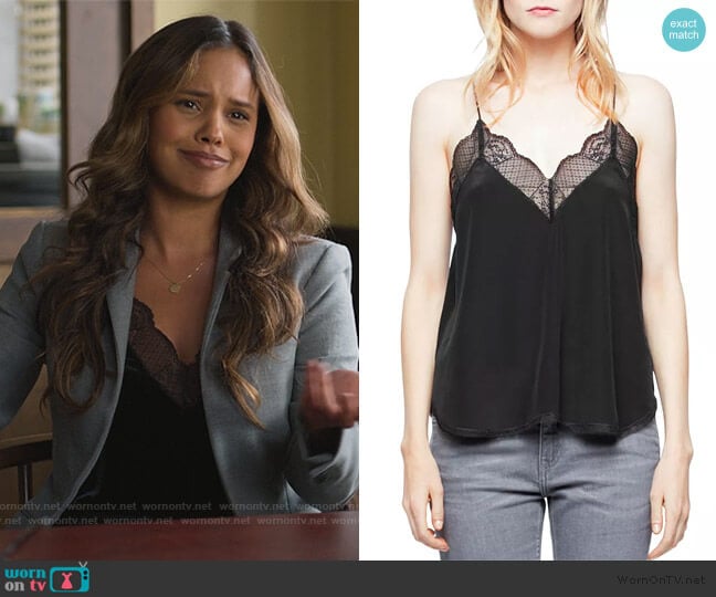 Christy Silk Camisole Top by Zadig and Voltaire worn by Jessica Davis (Alisha Boe) on 13 Reasons Why