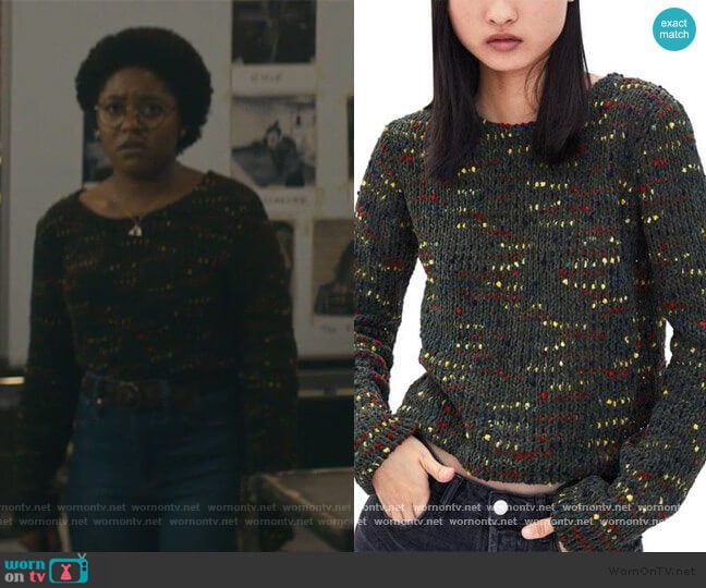 Multicolred knit Sweater by Zara worn by Beth Chapel (Anjelika Washington) on Stargirl