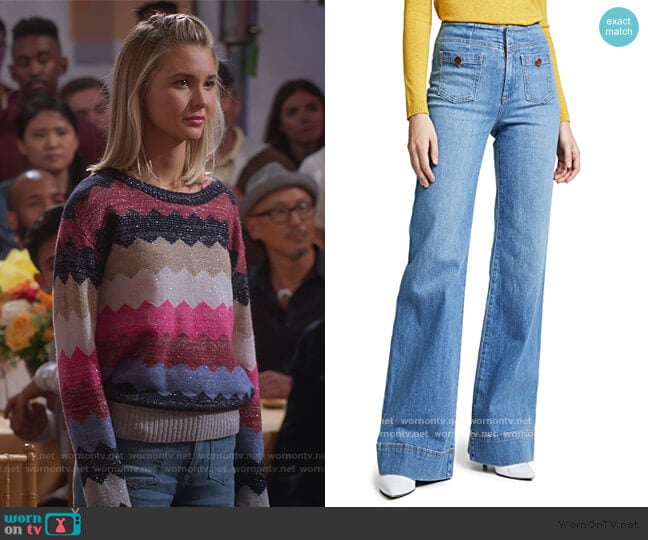 Gorgeous Wide Leg Jeans by Alice + Olivia worn by Katie Cooper (Isabel May) on Alexa & Katie