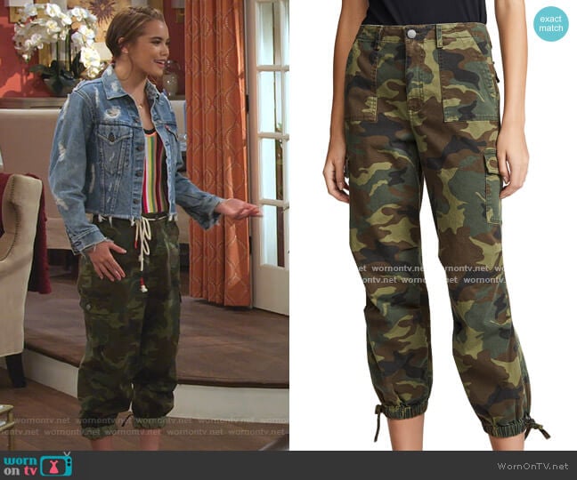 High Waist Cargo Pants by Alice + Olivia worn by Alexa Mendoza (Paris Berelc) on Alexa & Katie