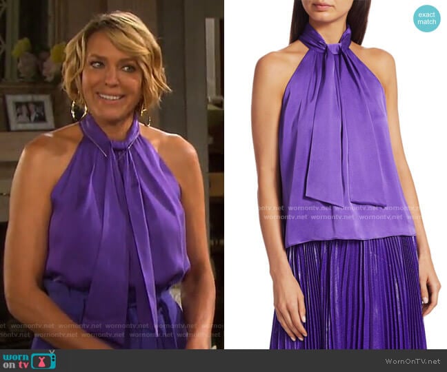 Leia Halter Top by Alice + Olivia worn by Nicole Walker (Arianne Zucker) on Days of our Lives