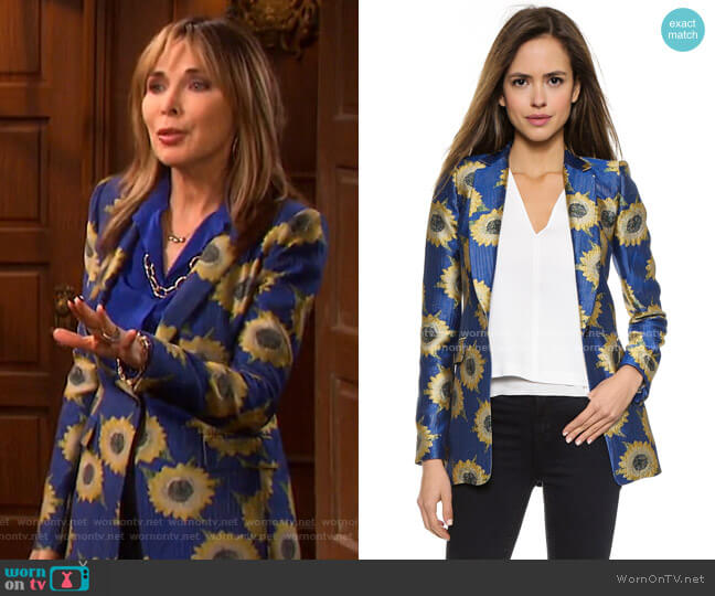 Sunnie Long Blazer by Alice + Olivia worn by Kate Roberts (Lauren Koslow) on Days of our Lives