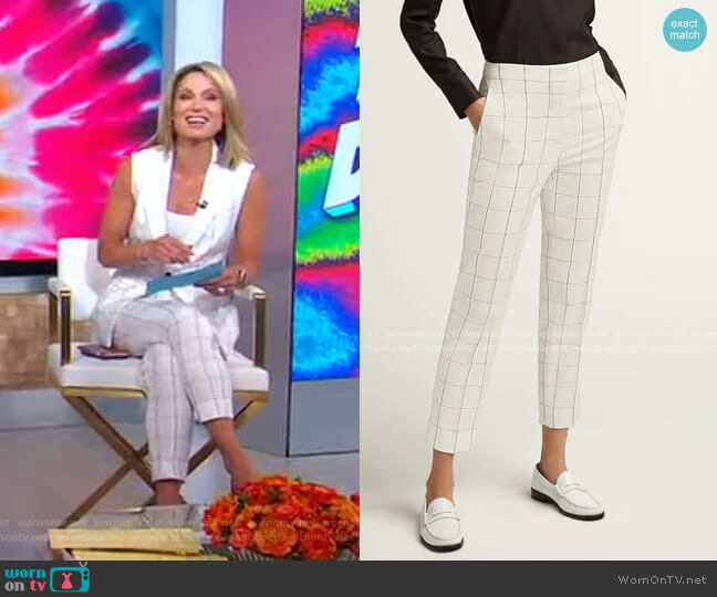 Grid Plaid Tailored Trouser by Argent worn by Amy Robach  on Good Morning America