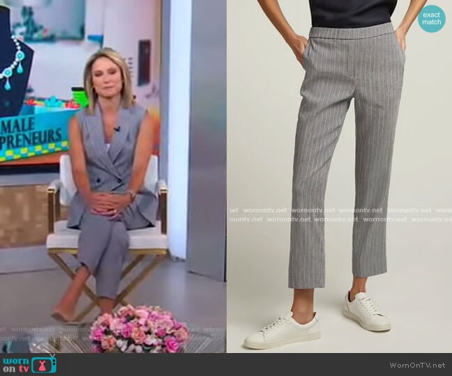 WornOnTV: Amy’s grey striped vest and pants on Good Morning America ...