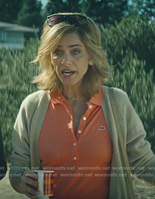 Betty's orange polo shirt on Dirty John