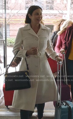 Cassie’s white belted coat on Good Witch