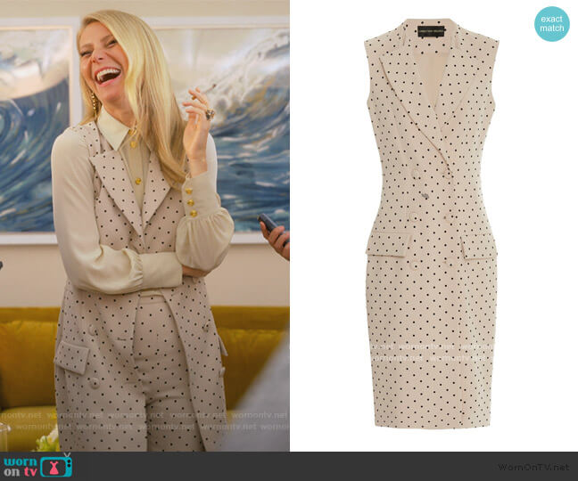 Polka Dot Double Breasted Vest by Christian Sirano worn by Georgina Hobart (Gwyneth Paltrow) on The Politician