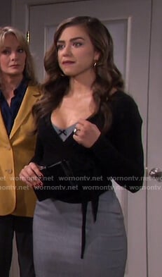 Ciara’s grey bustier dress on Days of our Lives