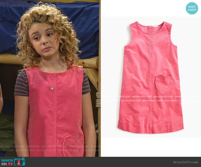 Corduroy Dress with Heart Pocket by J. Crew worn by Destiny Baker (Mallory James Mahoney) on Bunkd