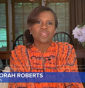 Deborah's orange striped ruffle dress on Good Morning America