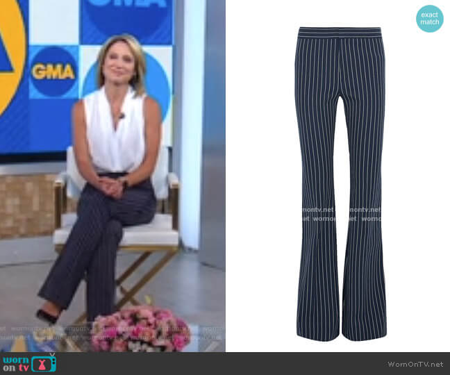 Striped Flared Pants by Derek Lam 10 Crosby worn by Amy Robach on Good Morning America