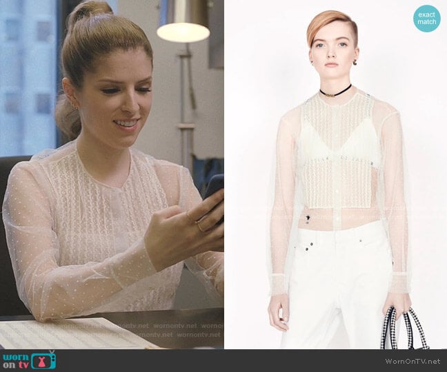 Ecru Point d'Esprit Tulle Top by Dior worn by Darby (Anna Kendrick) on Love Life