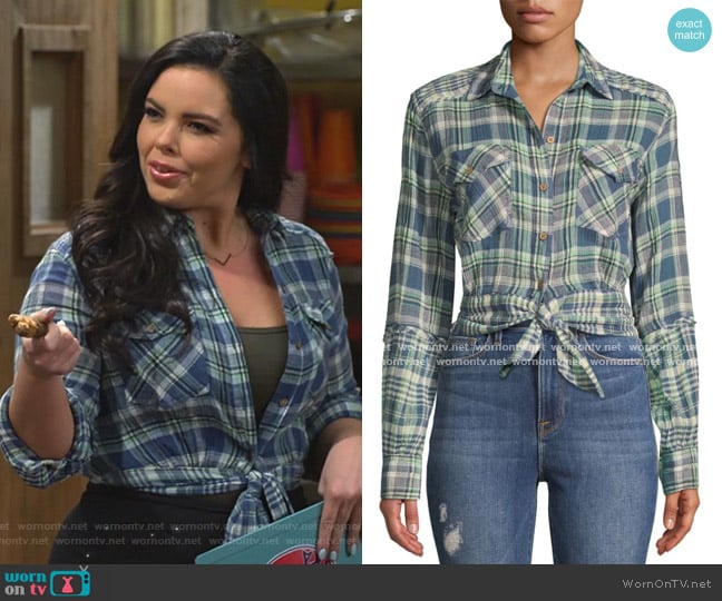 First Bloom Plaid Top by Free People worn by Lou Hockhauser (Miranda May) on Bunkd