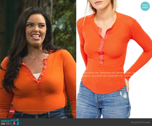 One Of The Girls Henley by Free People worn by Lou Hockhauser (Miranda May) on Bunkd