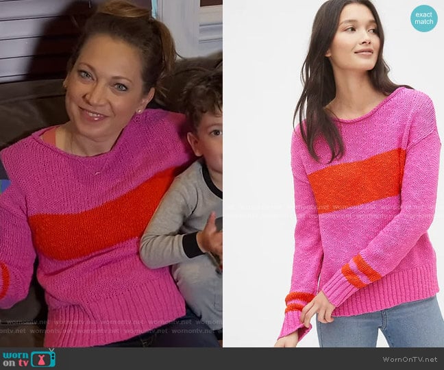 Crewneck Pullover Sweater by Gap worn by Ginger Zee on Good Morning America